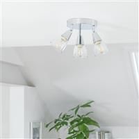 Argos Home Curico Metal 3 Light Flush Ceiling Light - Chrome