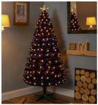 Premier Decorations 5ft Christmas Tree With White Star Lights - Black