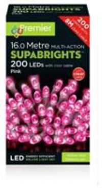 Clear Cable Supabrights - LED, fairy lights, string lights, pink, blue, white, v