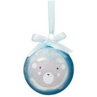 Premier Decorations 80mm Baby Glass Christmas Tree Bauble - Blue