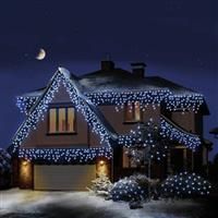 17.8m (720 LED) Premier Outdoor LED Icicle Christmas TIMER Lights - Cool White