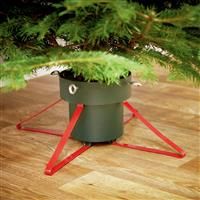 Premier 46cm Green & Red Real Tree Stand Plastic with Metal Base