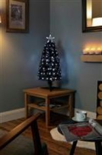 Premier Decorations Fibre Optic Slim 80cm Christmas Tree - Black