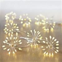 600 LED UltraBrights Starburst Christmas Silver Wire Lights Timer Vintage Gold