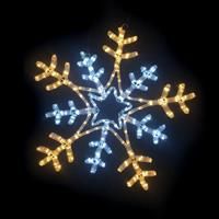 Premier Christmas Snowflake Rope Flashing Light 216 LEDs 66cm - WHITE/WARM WHITE