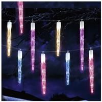 Premier 72 LED 6.9m 24 Indoor Outdoor Icicle Shape Christmas Chaser Lights in Rainbow