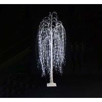 Premier Decorations 1 5M 400L White Glitter Willow Tree With White Flashing LEDs