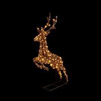 Premier Christmas LED Indoor Outdoor Rattan Prancing Stag 1.5m WHITE/WARM WHITE