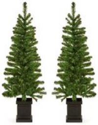 Premier Woodcote Welcome Christmas Trees Twin Pack 1.4m