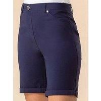 Turned Hem Stretch Shorts - Ladies Roman Originals  Womens