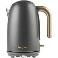 Salter Pebble 1.7 L Fast Boil Electric Tea Kettle Flip Lid 3kW Grey/Gold