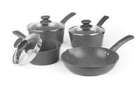 Salter Easypour 4 Piece Non Stick Aluminium Set - Black