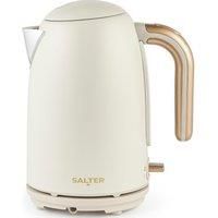 Salter Pebble 1.7 L Fast Boil Electric Tea Kettle Flip Lid 3kW Cream/Gold