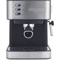 Salter Manual Espresso Machine With Milk Frother for Ground Coffee 1.6L Capacity