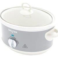 Salter Retro 3.5L Slow Cooker 3 Heat Settings/Keep Warm for Family Cooking Grey