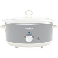 Salter Retro 6.5L Slow Cooker 3 Heat Settings/Keep Warm for Family Cooking Grey