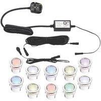 LAP Coldstrip 30mm Outdoor RGB LED Deck Light Kit Polished Stainless Steel 4W 10 Pack (478PG)