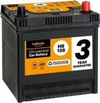 Halfords Hb108 Lead Acid 12V Car Battery 3 Year Guarantee