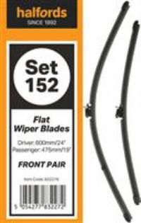 Halfords Flat Wiper Set 152  Front Pair