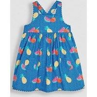 Jojo Maman Bebe Girls Bright Fruits Cross Back Dress - Blue