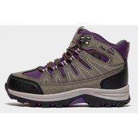 Peter Storm Kids/' Dovedale Waterproof Mid Hiking Boot with Stormgrip Outsole, Grey/Purple, UK5