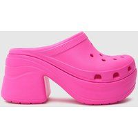 Crocs siren heeled clog sandals in pink