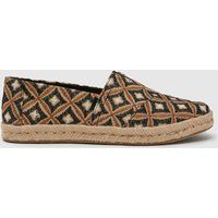 TOMS alpargata rope 2.0 woven flat shoes in black multi