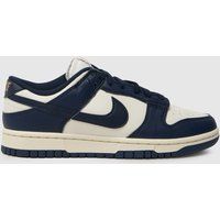 Nike dunk low trainers in ivory & navy