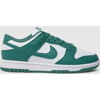 Nike dunk low trainers in white & green