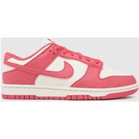 Nike dunk low trainers in white & pink