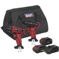 Sealey CP20VDDCOMBO 20V 2x2.0Ah Cordless 13mm Hammer Drill Impact Driver Combo K