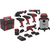 Sealey CP20VCOMBO4 20V Cordless Tool Combo 8pc Kit plus 4 batteries & Charger