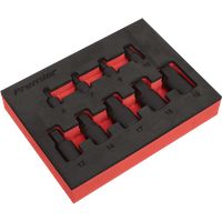 Sealey Low Profile Impact Hex Socket Bit Set 1/4" & 3/8" Sq Drive 9pc - Metric