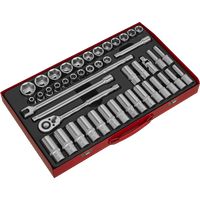 Sealey AK6941 Socket Set 46pc 1/2"Sq Drive 6pt WallDrive® - Metric