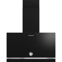 Hotpoint PHVP62FLMK 60cm Box Chimney Hood in Black 3 Speed Fan