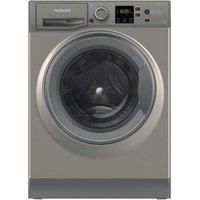 HOTPOINT Anti-stain NSWR 846 GK UK 8 kg 1400 Spin Washing Machine - Graphite, Silver/Grey