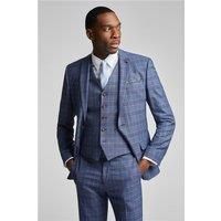 Antique Rogue Slim Fit Navy Blue Check Men's Suit Jacket by Suit Direct