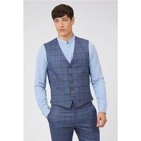 Antique Rogue Navy Blue Multi Overcheck Waistcoat