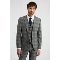 Antique Rogue Slim Fit Grey With Tan Checked Men's Suit Jacket by Suit Direct