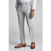 Antique Rogue Slim Fit Taupe Blue Check Men's Trousers. Grey by Suit Direct