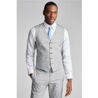 Agate Taupe Blue Check Waistcoat