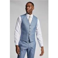 Antique Rogue Slim Fit Pale Blue Texture Waistcoat