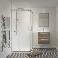 Framed Square Shower Enclosure Left & Right-Hand Opening Polished Silver Effect / Clear 800mm x 800mm x 1850mm (561PJ)