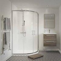 Framed Offset Quadrant Shower Enclosure Left & Right-Hand Opening Polished Silver-Effect/Clear 1200 x 800 x 1850mm (910PJ)