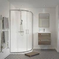 Essentials Framed Quadrant 2-Door Shower Enclosure Left & Right-Hand Opening Polished Silver 800 x 800 x 1850mm (927RJ)