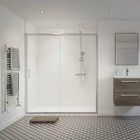 Essentials Framed Rectangular Sliding Shower Door Polished Silver 1000 x 1850mm (461RJ)