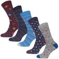 More Mile Design 5 Pack Mens Socks Spotted Stylish Smart Everyday Comfort Work