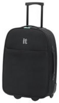 it Luggage 2 Wheel Soft Cabin Suitcase  Black