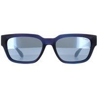 Rectangle Matte Navy Silver Mirror 5004