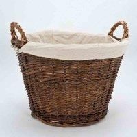 Harewood International Inglenook Wicker Basket Removable Linen Liner Logs